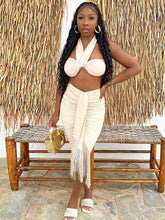 Wickelrock mit gerüschten Fransen